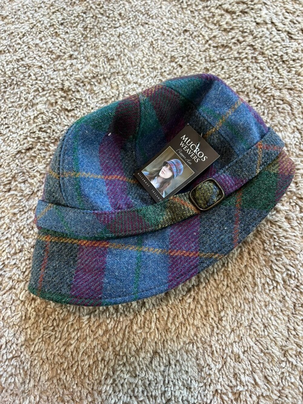 Mucros Weavers Tweed Flapper Hat Women's Multicolor Plaid Adjustable Comfort